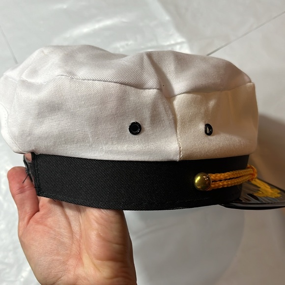 Captains HAT ship yacht SnapBack yellow embroidery anchor roping emblem on brim - Picture 16 of 16